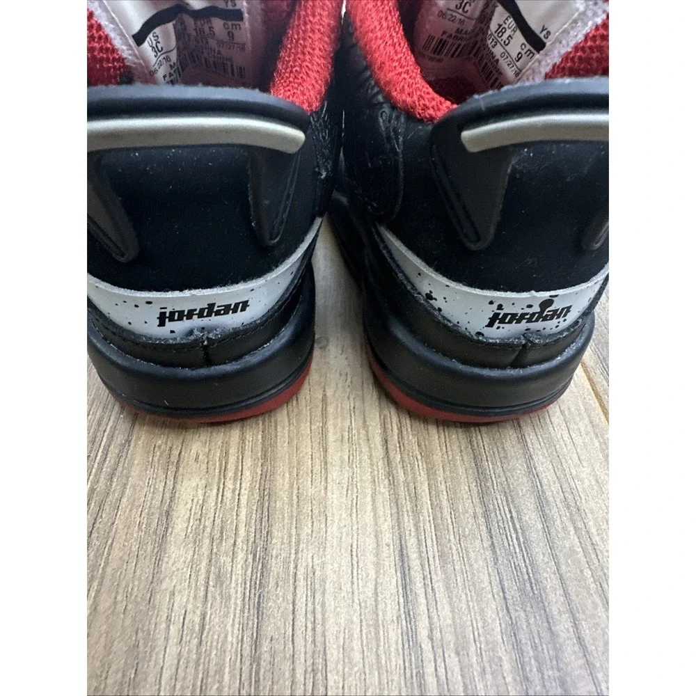 Nike Air Jordan Dub Zero‎ Black Cement Red Sneakers 311072-013 Toddler 3C